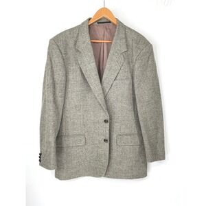 John Molloy Mens Blazer 42 Sport Coat Grey Donegal Tweed Herringbone